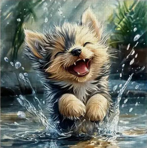 HUACAN Cross Stitch Suits Dog Animal Embroidery Sets Patterns Needlework 11Ct Picture Printed Canvas Wall Decoration