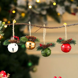 Christmas Bell Red Berry Pinecone Jingle Bells Xmas Tree Hanging Pendant Christmas Decoration
