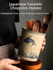 Japanese Ceramic Large Capacity Chopstick Holder
