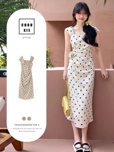 CHOUXIE | Trendy Pretty French Waist Dot Dress