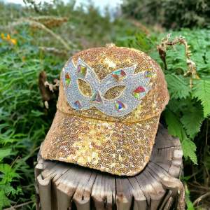 Kids 5-12 Years Old Girl Sequins Baseball Cap With Rhinestone Mask Design Adjustable Quality HS-163