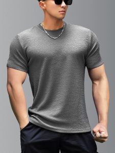 JSGJ | Breathable Mens T-Shirt for Fitness Short Sleeve Crew Neck