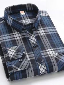 Áo Sơ Mi Nam Tay Dài Cotton Nguyên Chất Dáng Rộng Mỏng Thời Trang Công Sở Cổ Vuông Kẻ Caro Đa Năng Mùa Xuân 2024