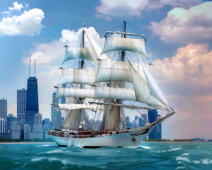 Kayou | Hand Painting Ancient Sailing Ships And Pirate Ships Painting By Numbers Kit DIY Artwork Canva Art GiftHome Decoration Gift