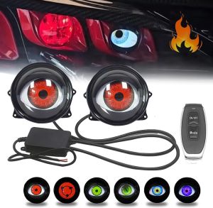 2PCS Dynamic Devil Eyes LED Car HeadlightBlinking Red Demon Eyes Halloween Headlights with Color Lenses for EyesBig Eyeball Lights For Call