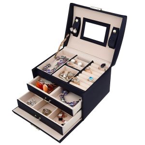 HSHOP Three-layer Leather Jewelry Box JB02