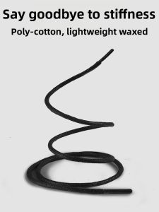 NUOXINXIAO | Black Round Wax Coated Business Casual Shoelaces