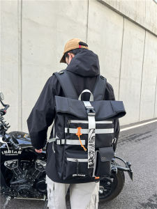 Trendy Street Style Cycling Backpack Large Capacity Multi-Functional Mens Sports Student Laptop Bag with Back Cushioning