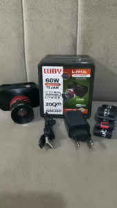 Senter Kepala Zoom 60W LUBY L-2912L / L-2912K | Headlamp Led Laser Cahaya Putih / Kuning Super Terang Baterai Litihium 3600mAh Tahan Hingga 72Jam Waterproof ~TFA