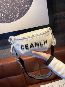 Casual Leather Crossbody Bag Womens Hip Bag Versatile Waist Pack Underarm Bag Stylish Trendy Small Size Soft Zipper Closure