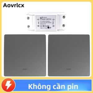Công Tắc Không Dây Thông Minh Aovrlcx Cho Đèn - Bộ Nút Nhấn Từ Xa Tự Cấp Nguồn Màu Xám Cho Hệ Thống Tự Động Hóa Nhà Cửa