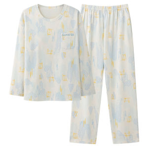 MiiOW | Pure Cotton Sleepwear Womens Long Sleeve Casual Home Clothes Set Spring Autumn New Style Outwear Comfortable Breathable