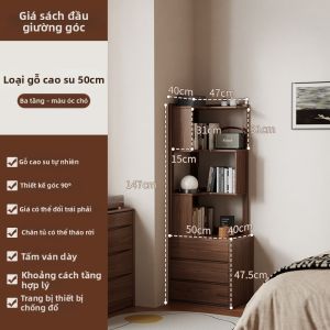 DONGMU | Tủ Đầu Giường Góc Chứa Đựng Bằng Gỗ Nguyên Khối
