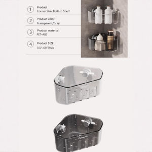 New Suction Cup Sink Corner Basket Shelf Home Kitchen Dishcloth Sink Kitchen Shelf内转角置物筐置物架