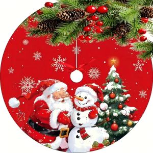 VIKAMA Santa Claus Snowman Element Christmas Tree Skirt Cushion Festive Party Indoor & Outdoor Christmas Decorations