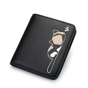 Leather Wallet Womens Short Style Thin New Foldable Student Small Leather Clip Cute Multi-functional Cowhide Money Clip