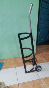 TANPA D ANGKAT TROLY PRAKTIS GAS 3KG MUDAH D GUNAKAN/RODA GAS DORONG/TROLI GAS3KG BESI
