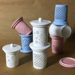 Pure Color Ceramic Tea Strainer Inner Cup Tea Pot Accessories Chinese Style Flower Tea Cup Filter Core Dining Table Utensils