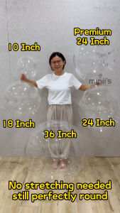 MINIIS PARTY Bobo Balloons - Transparent Belon Bobo Ballon 波波球 - Available in 10/18/24/36 Pack - Perfect for Filling with Small Balloons - Use with Helium or Air - Not Self-Sealing - Must Tie with Rope after Inflation - Ideal for Weddings and Events