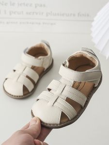 Baby Roman Shoes Summer Genuine Leather Breathable Soft Bottom Learning to Walk Shoes Boys Girls Anti-Slip Comfortable Crawling Shoes