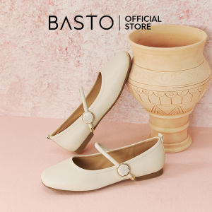 BASTO Womens Mary Jane Flat Shoes รองเท้าแมรี่เจน รองเท้าส้นแบน รองเท้าบัลเล่ต์ BU325 PA228 TP426