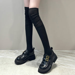 ขี้เกียจเข่าสูง ผู้หญิง ถุงเท้า Boot Matching Long Tube ฤดูใบไม้ร่วง ฤดูหนาว Ins Half Tube Middle Tube Mermaid Splicing ถุงเท้าต้นขา