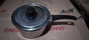 PANCI SUSU MASAK MIE REBUS 16cm STAINLES PLUS TUTUP