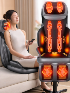 AUX | AUX Massage Pad Heat Therapy Back Neck Shoulder Relief Pain Relieving Kneading Massage Cushion Long Rectangular Shape Vibrating