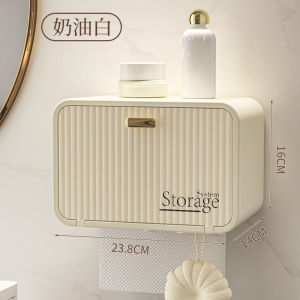 Bathroom Wall-Mounted Tissue Box for Face Washing Disposable Paper Towel Holder Plastic Storage Organizer for Home