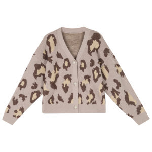 Leopard Print V-Neck Knit Vest