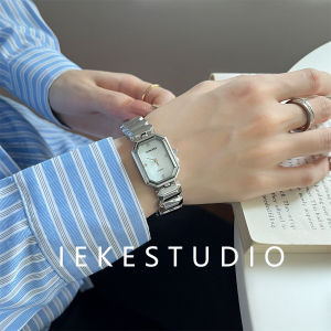 Luxurious Natural Mother-of-Pearl Square Watch for Women Elegant Fashionable Metal Band Quartz Movement Water Resistant