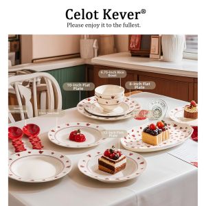 Rose Design Ceramic Dinnerware Set