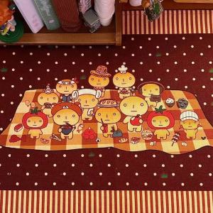 Japanese Ancient Table Mat Ins Style Cartoon Bear Toasted Bread Printed Tablecloth Waterproof Mat Room Decoration Girl Gift Cute