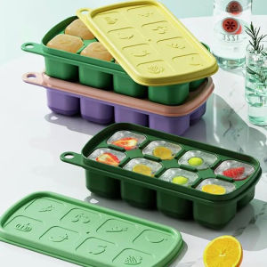 DIY Silicone Ice Grid Mold Cold Drinks Tray Food Grade PP Material Odorproof Dustproof Reusable Soft Kitchen Supplies