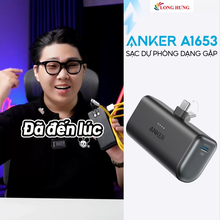 Sạc dự phòng kèm cổng sạc USB-C dạng gập Anker Nano Power Bank 1Type-C ...