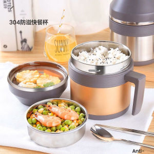 ZhenNeng 304 Stainless Steel Vacuum Insulated Lunch Box Large Capacity Soup Bowl with Lid for Students And Office Workers