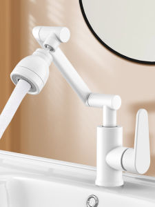 White Cat Faucet Kitchen Sink Mixer Tap Full Copper Rotatable Spout for Bathroom Washing Room Warm And Cold Water