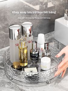 AIJIADA | Transparent Acrylic Makeup Organizer Desktop Vanity Skin Care Fragrance Storage Tray
