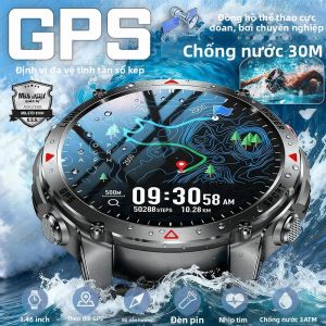 Đồng Hồ Thông Minh Quân Sự Bơi Lội Mới Dành Cho Nam Định Vị GPS Chống Nước 30M Thể Dục Thể Thao Ngoài Trời Theo Dõi Với Bản Đồ Theo Dõi Lộ Trình