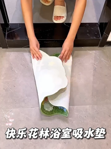 เสื่อห้องน้ำ การ์ตูน ดูดซับ-กันลื่น เสื่อเท้าประตูห้องน้ำ พรมปูพื้น ปูพื้นในร่มสำหรับบ้าน