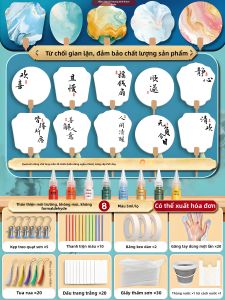 ZHAISHISANLU | Bộ Quạt Tròn DIY Handmade Vẽ Tranh Di Sản Văn Hóa