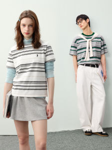 PSO Brand | Thick Stripes Double Yarn Knit Embroidered Dog T-shirt