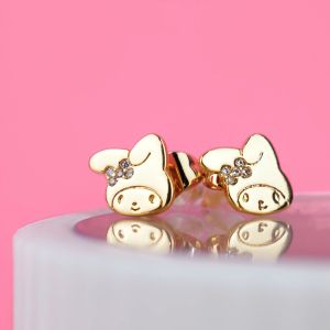 Collexion Sparkle Classic Ribbon Melody Ear Studs Anting Anak Lapis Emas Gold Plated