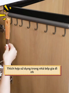 Thanh treo nhà bếp MEIDOO có móc di động làm bằng nhôm chống thấm nước và chống gỉ.