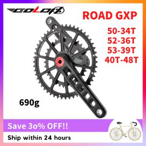 GOLDIX Ultralight Road Bike Crankset 170mm Aluminum Alloy Hollow Bicycle Crank Set Double Disc 50-34T/53-39T chainring