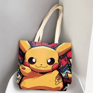 Bandai | Pokemon Dragon Type Collection Storage Bags Tote Bag Travel Summer Beach Shoulder Bag Reusable Grocery Shopping Bag Anime