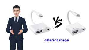 FEINODI Bộ chuyển đổi Lightning sang HDMI máy chiếu màn hình không cần nguồn cắm và chạy HD 1080P phù hợp với điện thoại di động/máy tính bảng