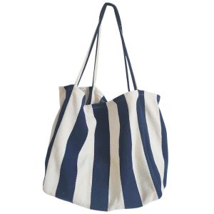 IELGY Japanese striped canvas bag small fresh and versatile casual womens single shoulder bag