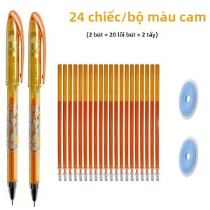 MROOFUL | Bộ 6 Bút Gel Xóa Được Nhiều Màu Sắc Ngòi 0.5mm Dụng Cụ Văn Phòng Phẩm Học Sinh Văn Phòng Có Thể Thay Mực Tay Cầm Kim Loại