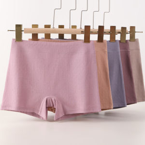 3PCS Womens Panties Comfortable Safety Pants Mid Waist Thin Underwear Pure Cotton Underwear Breathable Soft Intimates